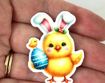 3 Easter Chick Planar Resins, bunny flatbacks,  hair bow centers, craft supplies, Easter basket