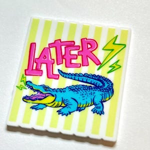 3 Later Gator Planar Resins, alligator Embellishements, Charms, Flatbacks, acrylics