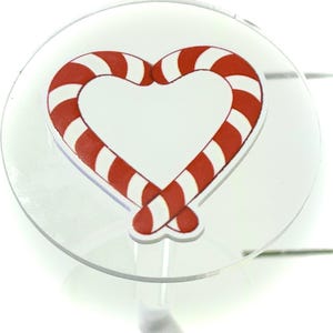3 Candy Cane Heart planar resins | craft supplies |candy canes | soap | bow making | bow centers | focal | Christmas | jewelry | holiday DIY