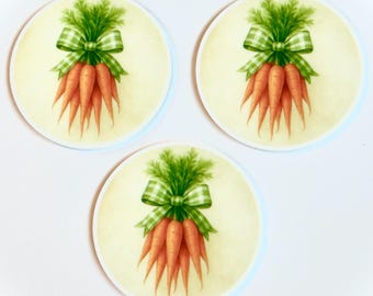 Easter Carrots Planar Resin Flatbacks, Craft Supplies (Set of 3)