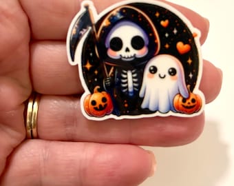 3 Halloween Ghosts Planar Resins, acrylic Flatbacks, ghost planars, embellishments, charms