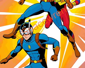 iPhone Wallpaper of Retro Soviet like Superheroes