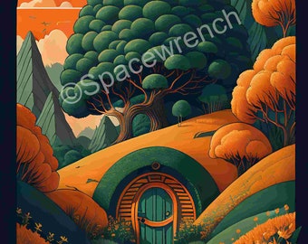 More Hobbit Home landscape phone wallpaper