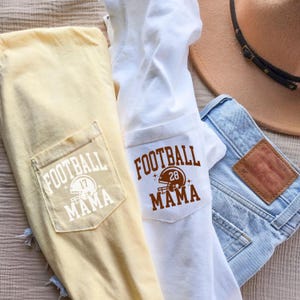 Camiseta personalizada para mamá de fútbol, camiseta de mamá de fútbol, camiseta personalizada con número de fútbol, camiseta para mamá de fútbol, camiseta para mamá de fútbol, camiseta con bolsillo para mamá