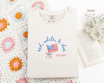 4th Of July Pregnancy Announcement Shirt,Red White And Due,Patriotic Mom Tee,Fourth Of July Pregnancy Reveal Shirt,Summer Pregnancy Shirt