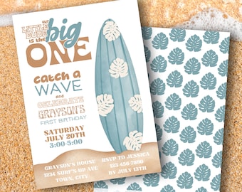 The Big One Surf Birthday Invitation