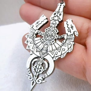 LIMITED Monster Hunter Tri Symbol Necklace, Lagiacrus Monster Hunter Jewelry,  Silver 950 Monster Hunter Wilds Jewelry, MHW Pendant