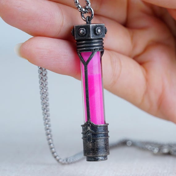 LIMITED LOL Shimmer Vial Necklace,  Glowing LoL Arcane Jewelry,  Silver 950 LoL Jewelry, Viktor Necklace, Kiramman LoL, Gift for LoL Gamer