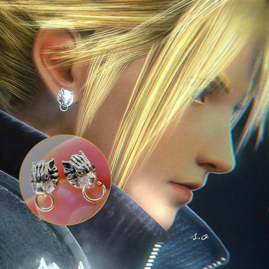 プレミアムシルバー950製ファイナルファンタジーVIIクラウドイヤリング