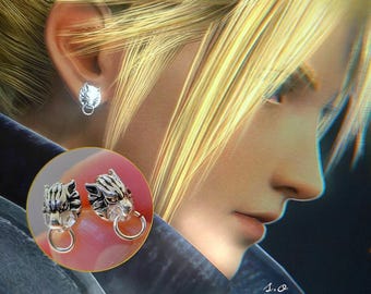スターリングシルバー FF7 ウルフスタッドピアス FFVII クラウド