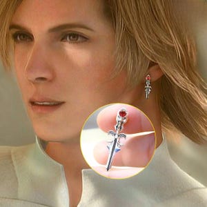 PREMIUM Fanmade Final Fantasy XVI Dion Lesage Earring, Handmade Silver 950, FFXVI Jewelry for Fans