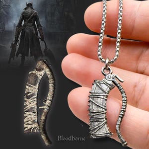 PREMIUM Saw Cleaver Bloodborne Necklace, Handcrafted 950 Silver Bloodborne Pendant, Cosplay & Collector’s Jewelry, Gift for Gamer