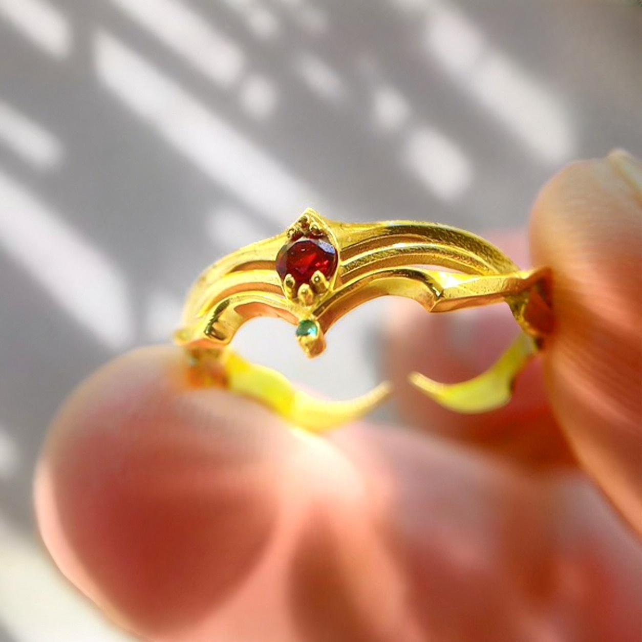 Ff7 Rings EXCLUSIVE Fanmade Final Fantasy VII Rebirth Circlet Ring, Handmade Gold ...