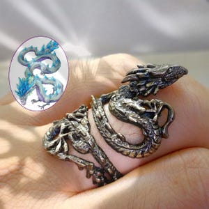 EXCLUSIVE Fanmade Neydra Dragon Silver Ring, Handmade 950 Silver Legend of Zelda Jewelry, Tears of the Kingdom Neydra Custom Ring