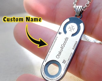 PREMIUM Fanmade Starfield Credit Stick Necklace, Custom Name Handmade Silver 950 Pendant, Starfield Credstick Pendant, Gift for Game Fans