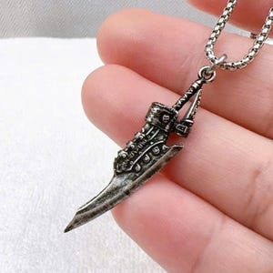 EXCLUSIVE Fanmade Monster Hunter - Hope Blade Necklace - Handmade Silver 950 Pendant Inspired, Gore Magala, Valstrax and Zinogre