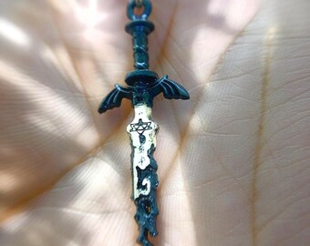 Collana Master Sword PREMIUM - Fatta a mano in argento 950, Lacrime del Regno di Legend of Zelda, Ciondolo Master Sword unico