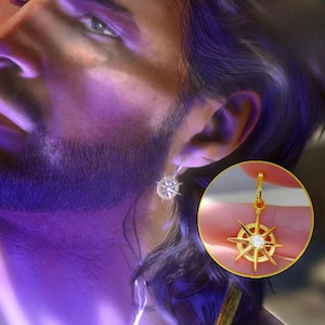 PREMIUM Handmade Gale&#39;s Earring Inspired by Baldur&#39;s Gate 3 - Gold Plated 14k & Silver 950 Jewelry for DnD and BG3 Fans