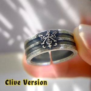 EXCLUSIVE Fanmade Final Fantasy XVI Clive Rosfield Ring, Handmade Silver 950 Jewelry, FF16 Inspired Ring, Clive and Joshua Ring