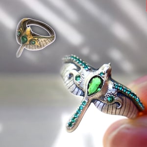EXCLUSIVE Fanmade Baldur&#39;s Gate 3 Ring of Evasion, Custom Handmade 950 Silver Jewelry, Perfect for BG3 Fans and DnD Players