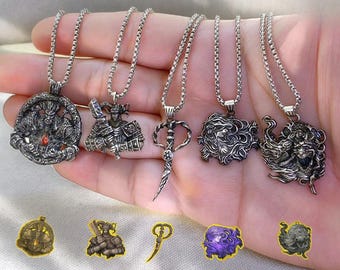 EXCLUSIVE Fanmade New Talismans Necklace, Handmade 950 Silver Pendant, Inspired by Elden Ring Talisman Items and Characters