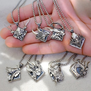 EXCLUSIVE Silver 950 Handmade Eikons Necklace, FFXVI
