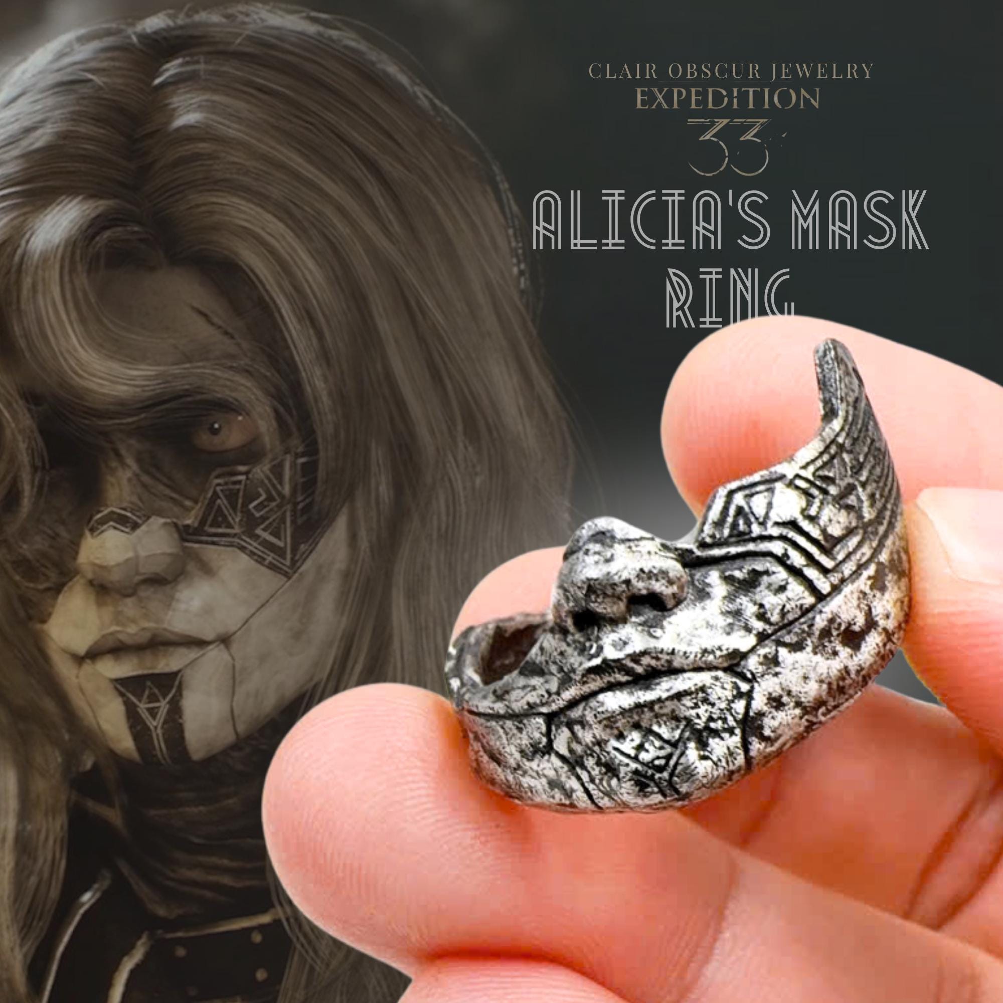 EXCLUSIVE Alicia's Mask Ring, Clair Obscur: Expedition 33 Jewelry