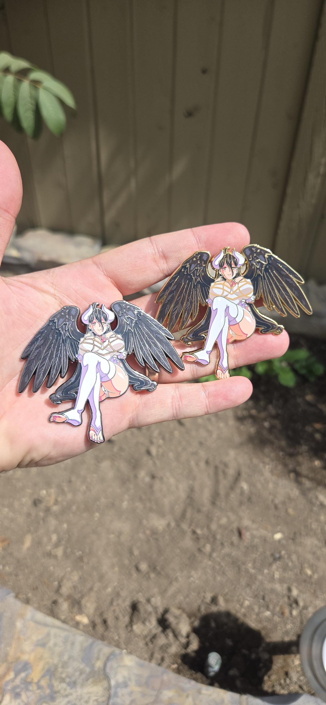 Albedo Succubus Demon Pin - 3" Tall - NSFW & SFW Versions Anime Pin / Otaku Lovers / Collectibles / Enamel Pins