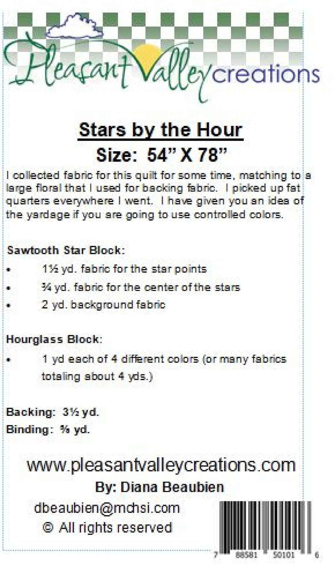 Quilt Pattern Stars by the Hour #402 Paper Pattern Mailed to You - Etsy