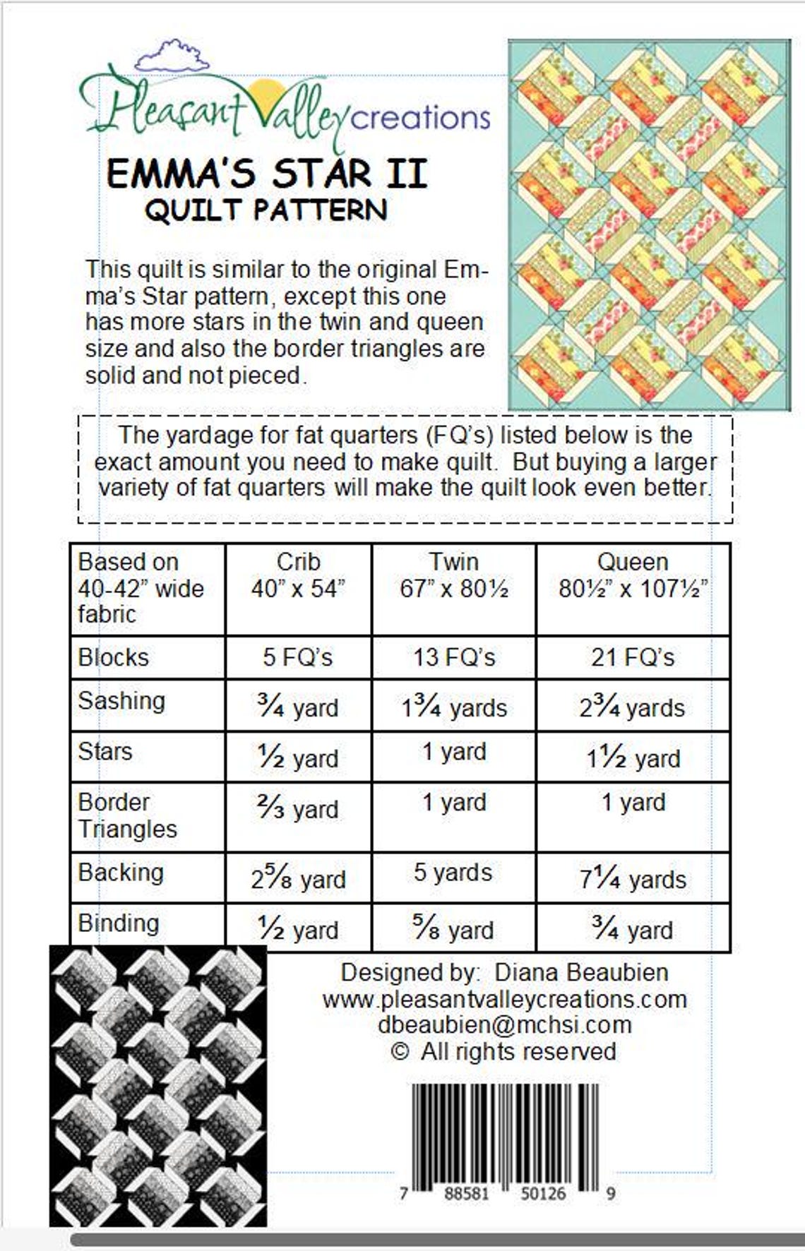 Quilt Pattern Emma's Star II *PDF Download* #429 - Etsy