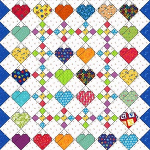 My Sweetheart Quilt Pattern is an easy PDF quilt pattern to make. 438e image 2