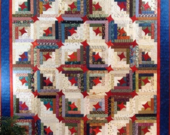 Grace's Friendship Log Cabin Quilt Pattern PDF 408