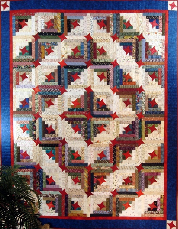 Grace S Friendship Log Cabin Quilt Pattern Pdf 408e Etsy
