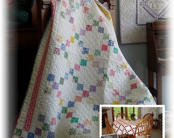 9-Patch Quilt & Tablecloth *Paper Quilt Pattern* by Diana Beaubien - Pleasant Valley Creations 405