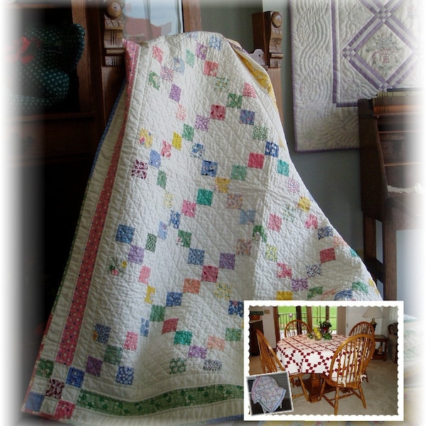 9-Patch Baby quilt and tablecloth *Quilt Pattern* PDF download by Diana Beaubien - Pleasant Valley Creations 405