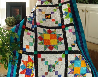 Playful Pathways Quilt Pattern in 4 sizes PDF #435e