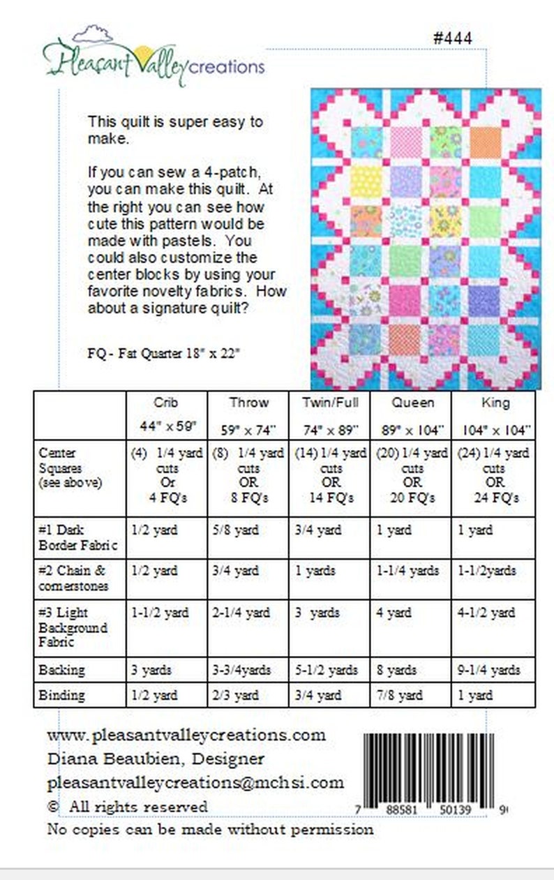 Simply Cool PDF digital Quilt Pattern easy border 444 image 2