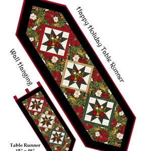 Happy Holiday Table Runner Pattern PDF #430e