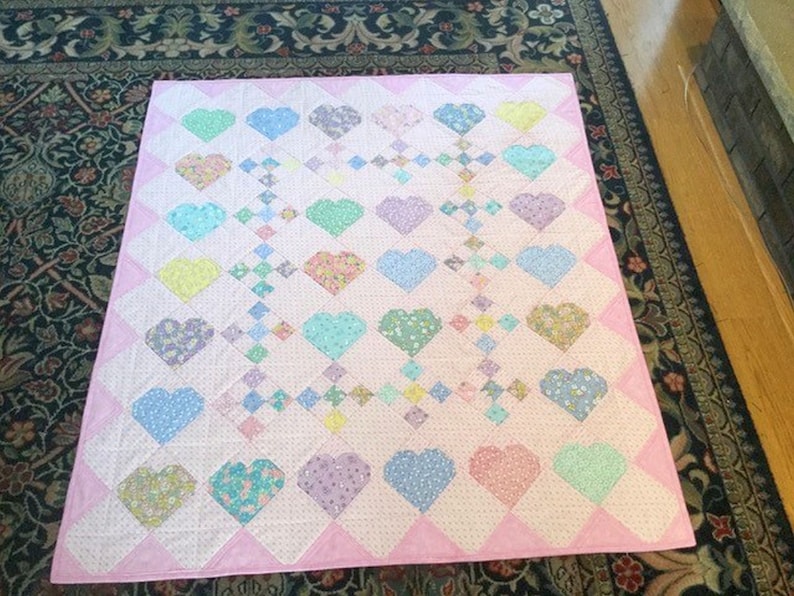 My Sweetheart Quilt Pattern is an easy PDF quilt pattern to make. 438e image 3