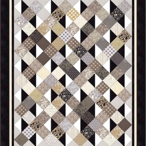 Quilt Pattern Simply Serene charm pack friendly queen quilt in multiple sizes Paper pattern mailed to you