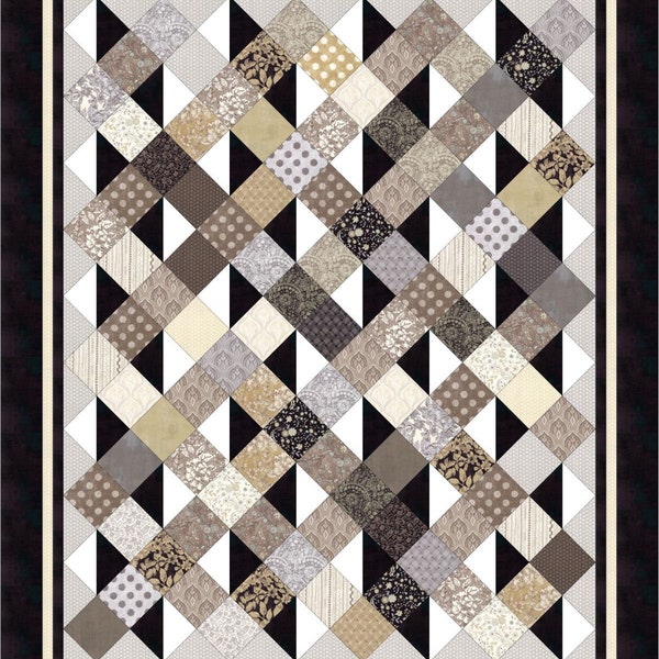 Quilt Pattern Simply Serene charm pack friendly queen quilt in multiple sizes PDF Digital download 453