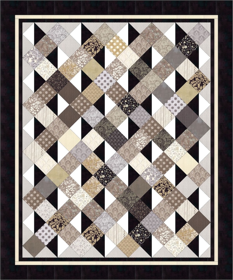 Quilt Pattern Simply Serene charm pack friendly queen quilt in multiple sizes PDF Digital download 453 image 1