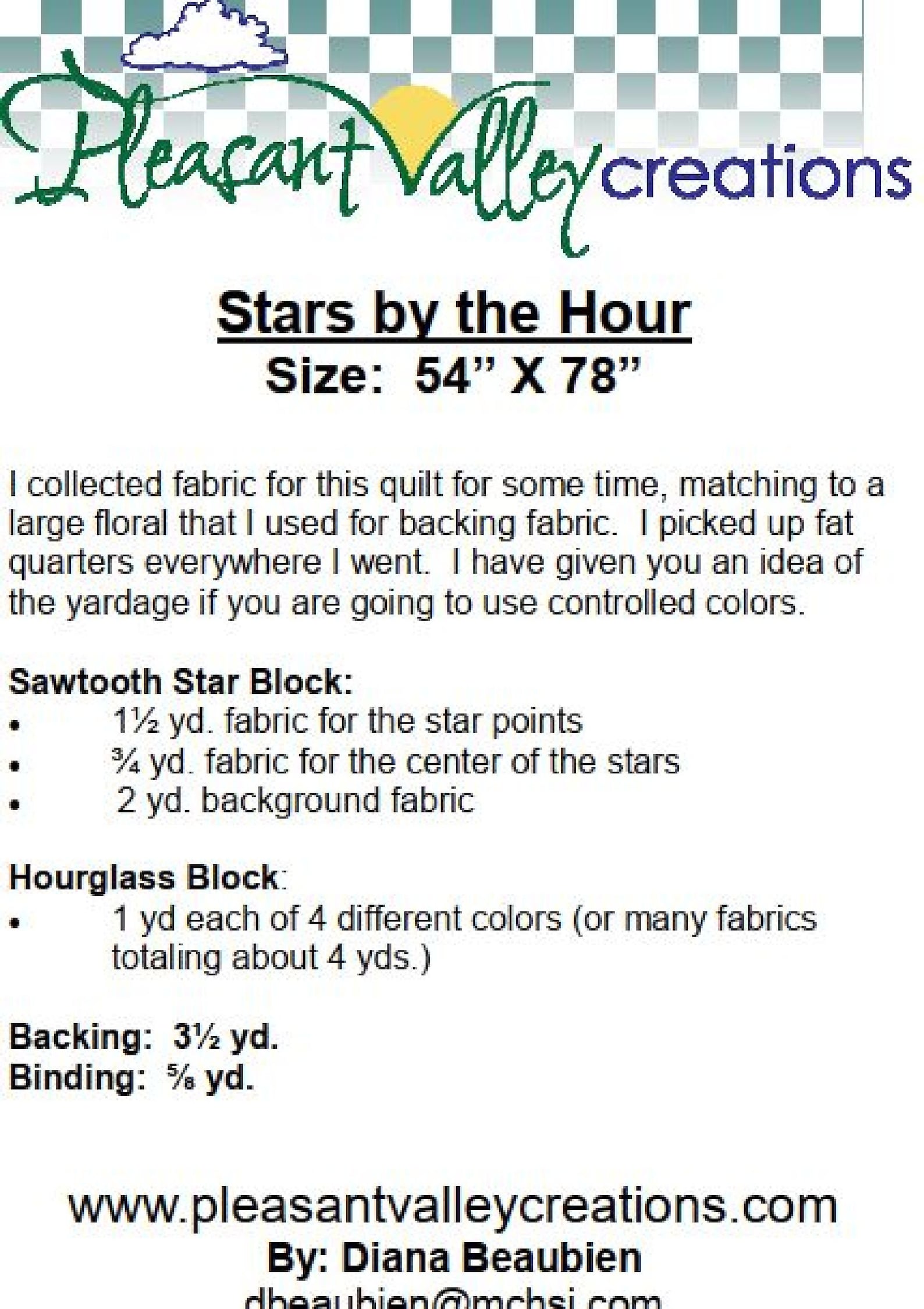 Quilt Pattern Stars by the Hour PDF Download #402 - Etsy