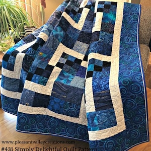 Easy PDF quilt pattern Simply Delightful Quilt Pattern in 6 sizes PDF 431e image 2