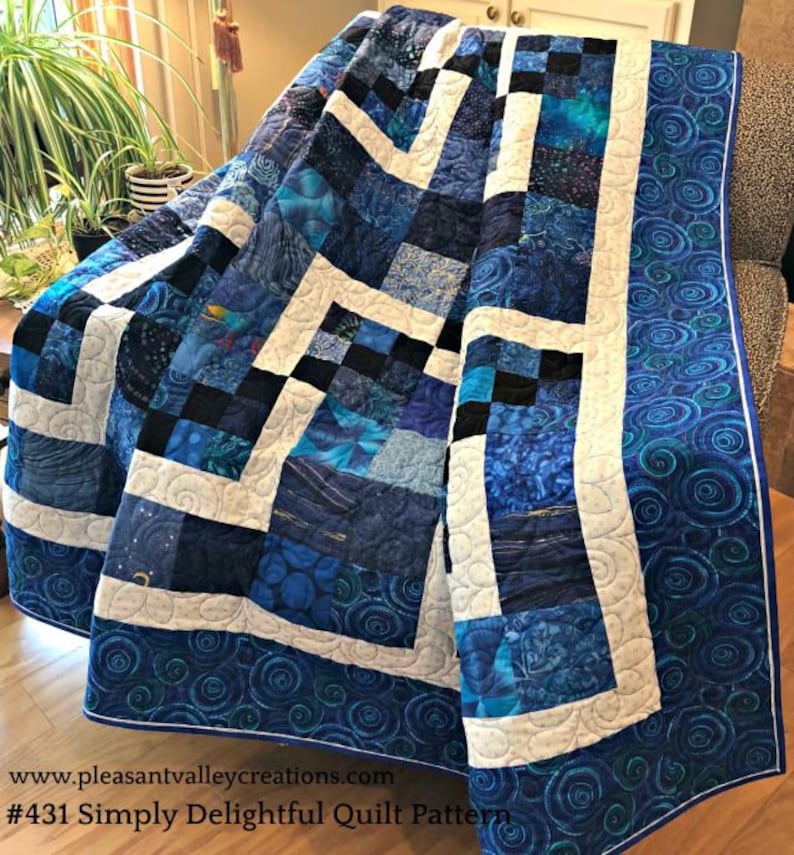 Easy PDF quilt pattern Simply Delightful Quilt Pattern in 6 sizes PDF 431e image 2