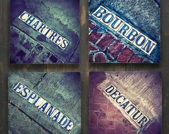 New Orleans French Quarter Streets - Stone Coaster Set of 4.