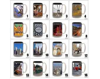 Full Color 15 oz. Ceramic Coffee Mug with original New York photography.  Pick any one. 16 to choose from.