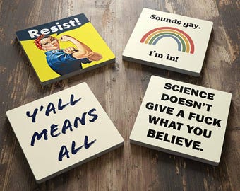Liberal Stone Coaster Set - Pick any 4