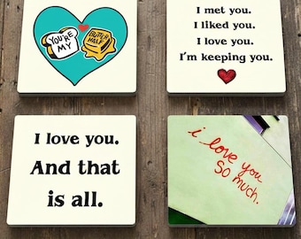 LOVE Themed Stone Coaster Set - Pick any 4