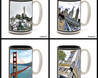 San Francisco Photography Coffee Mug: 15 oz Ceramic, Microwave/Dishwasher Safe